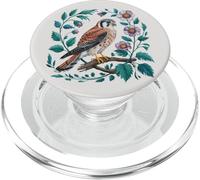 Gheppio americano con fiori di campo viola Bird Art PopSockets PopGrip per MagSafe