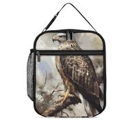 GHEPSDW Acquerello di Hawk Seduto Lunch Box Isolato Lunch Bag Portatile Lunchbox per Adulti Ufficio Lavoro Picnic Viaggio