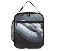 GHEPSDW Borsa termica per il pranzo a forma di serpente bianco, portatile, per adulti, ufficio, lavoro, picnic, viaggi