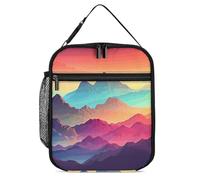 GHEPSDW Color Mountain Gradient Lunch Box Isolato Borsa Pranzo Portatile Lunchbox per Adulti Ufficio Lavoro Picnic Viaggio