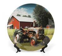 GHEPSDW Company Trattore Fattoria Piatti Decorativi Bone China Piatto per Display Piatti da Cena in Ceramica per Tavolo Piatto da Dessert con Espositore per Decorazione Domestica Ornamento Soggiorno