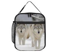 GHEPSDW Due lupi che camminano nella neve, borsa termica per il pranzo, portatile, per adulti, ufficio, lavoro, picnic, viaggi