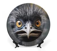 GHEPSDW Emu - Piatti decorativi in porcellana Bone China per esposizione Piatti piani in ceramica per tavolo Piatto da dessert con espositore per decorazione domestica ornamento da 17,8 cm
