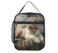 GHEPSDW Majestic Tiger Rest on A Rock Lunch Box Borsa termica per il pranzo portatile per adulti, ufficio, lavoro, picnic, viaggi