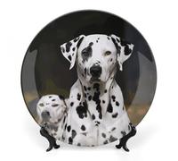 GHEPSDW Piatti decorativi a forma di cane dalmata, in porcellana fine, piatti piani in ceramica per tavolo, piatto da dessert con espositore per la decorazione della casa, ornamento per il soggiorno