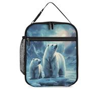 GHEPSDW Polar Bears Northern Lights - Borsa termica per il pranzo, portatile, per adulti, ufficio, lavoro, picnic, viaggi