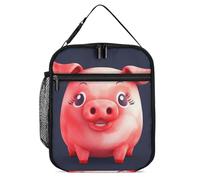 GHEPSDW Red Cute Piggy Lunch Box Isolato Borsa Pranzo Portatile Lunchbox per Adulti Ufficio Lavoro Picnic Viaggio