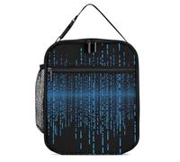 GHEPSDW The Blue Binary Matrix - Borsa termica per il pranzo, portatile, per adulti, ufficio, lavoro, picnic, viaggi