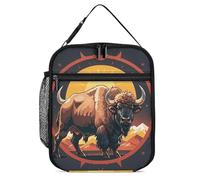 GHEPSDW Wild American Bison Mountains, borsa termica per il pranzo, portatile, per adulti, ufficio, lavoro, picnic, viaggi
