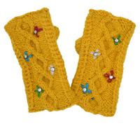 Gheri Donna Fodera Pile Cavo Maglia Lana Scaldabraccia Guanti a Manopola