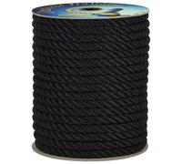 Gherlino nero 20 mm - 50 mt, cima ritorta 3 legnoli per ormeggio, passamaneria