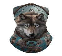 Ghetta Da Collo 3D Wolf Dream Catcher Passamontagna Antivento Fascia Capelli Protezione Uv Scaldacollo Per Escursionismo Sportiva Outdoor Attività 25X50CM