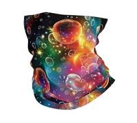 Ghetta da Collo Bubbles Glitter Rainbow Cosmos Stars Galaxy Colorful Sciarpa A Mezza Faccia Antivento Sportiva Ghetta per Outdoor Yoga Escursionismo 25X50Cm