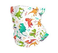 Ghetta Da Collo Cartoon Dinosaurs Music Rock White Fascia Capelli Protezione Uv Passamontagna Traspirante Scaldacollo Per Uomo Donna Campeggio Ciclismo 25X50Cm