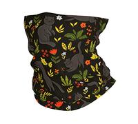 Ghetta Da Collo Cute Cats And Flowers Black Passamontagna Multifunzione Fascia Capelli Protezione Uv Scaldacollo Per Campeggio Uomo Donna Ciclismo 25X50Cm