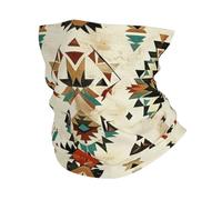 Ghetta da Collo Geometric Aztec Native American Tribal Traditional Brown Headwrap Multiuso Protezione UV Passamontagna per Adulto Pesca Bambini 25X50Cm