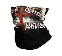 Ghetta da Collo Jesus Christ Is The Answer Sciarpa A Mezza Faccia Lavabile Unisex Passamontagna per Arrampicata attività Ciclismo 25X50Cm