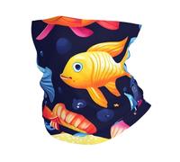 Ghetta da Collo Ocean Fish Jellyfish Pattern Bandana Elastico Multiuso Scaldacollo per Yoga Escursionismo Pesca 25X50Cm