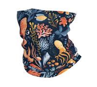 Ghetta da Collo Ocean Whale Octo Pus Coral Sciarpa A Mezza Faccia Elastico Multiuso Scaldacollo per Pesca Uomo Bambini 25X50Cm