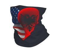 Ghetta Da Collo Usa Albania Albanians Friendship Flag Heart White Passamontagna Multifunzione Fascia Capelli Antivento Scaldacollo Per Sportiva Campeggio Escursionismo 25X50CM