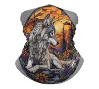 Ghetta da Collo Wolf Sits On The Thicket Floor Bandana Protezione UV Multiuso Passamontagna per Outdoor Estivo Uomo 25X50Cm
