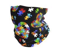 Ghetta elastica a forma di cuore per la consapevolezza dell'autismo,Maschera multifunzionale per il viso della sciarpa,Cappello leggero per la protezione dal vento