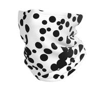 Ghetta elastica nera e bianca a pois grandi,Maschera multifunzionale per sciarpa,Cappello leggero con protezione dal vento