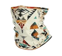 Ghetta Geometric Native American Aztec Tribal Traditional Brown Bandana Elastico Multiuso Passamontagna per Bambini Ciclismo Escursionismo 25X50Cm