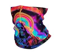 Ghetta Grim Reaper Neon Demon Soul Space Rainbow Black Fascia per Capelli Antivento Versatili Passamontagna per Outdoor Bambini Sports 25X50Cm