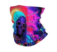 Ghetta Grim Reaper Soul Demon Space Rainbow Neon Black Headwrap Elastico Multiuso Passamontagna per Campeggio Outdoor Escursionismo 25X50Cm