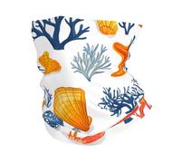 Ghetta Ocean Starfish Shell Corals Sciarpa A Tubo Antivento Sportiva Ghetta da Collo per Bambini Estivo Sports 25X50Cm