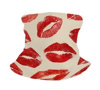 Ghetta Red Lip Stick Kiss Marks On Cream Headwrap Elastico Traspirante Ghetta da Collo per Bambini attività Ciclismo 25X50Cm
