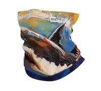 Ghetta White Shark Colorful Swirls Deep Ocean Abstract Sciarpa al Collo Elastico Multiuso Passamontagna per Yoga Adulto Estivo 25X50Cm