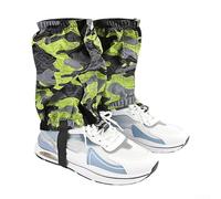 Ghette da sci corte, unisex, impermeabili, con fibbie regolabili, per escursionismo, snowboard, trekking, avventure all'aria aperta, colore nero (verde)