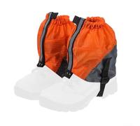 Ghette da trekking, 1 paio, impermeabili, in nylon, con strisce riflettenti, per deserto trekking e sentieri fangosi, vestibilità regolabile, per uomini e donne (arancione)