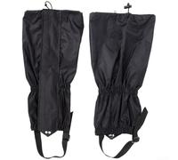 Ghette impermeabili per escursioni e sport sulla neve, protezione anti sabbia con cinghie regolabili e cerniera, poliestere traspirante per gambe asciutte in campeggio, nero, 40 x 26 cm