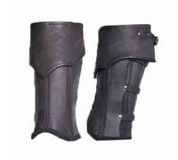 Ghette medievali in Copristivali,Copristivali Medi Copriscarpe for Armatura Medievale in Pelle, Accessorio for Costume, Ghette da Uomo(Black a Pair)
