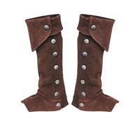 Ghette medievali in Copristivali,Copristivali Medi Shoes Cover Boot Covers Comfortable Costume Props Men Medieval Leg Armor Steampunk(Brown)
