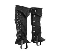 Ghette medievali in Copristivali,Copristivali Medi Shoes Cover Boot Covers Comfortable Costume Props Men Medieval Leg Armor Steampunk(Black)