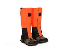 Ghette regolabili impermeabili con cerniera completa e coulisse, per escursionismo, sci e esplorazione della neve, colore: arancione