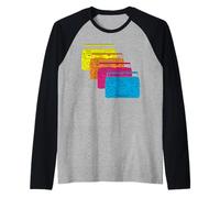 Ghetto Blaster 90s 80s Party DJ Discoteca Musica Ghettoblaster Maglia con Maniche Raglan