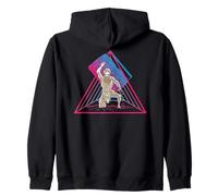 Ghettoblaster God Geometria Estetica Synthwave Vaporwave Felpa con Cappuccio