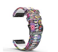 GHFHSG Cinturini da polso per Garmin Fenix 5 5X Plus 6 6X Pro 935 945 3HR Smart Watch Stampa Sport Silicone Cinturino s Quick Release, 22mm Fenix 5 5 plus, agata