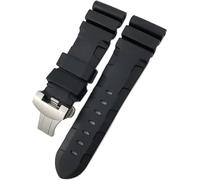 GHFHSG Cinturino in gomma 24 mm 26 mm cinturino in silicone adatto per Panerai sommergibile Luminor PAM verde blu impermeabile bracel, 26mm, agata