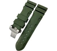GHFHSG Cinturino in gomma per orologio 24mm 26mm in silicone, compatibile con Panerai Submersible Luminor PAM Verde Blu, impermeabile, 24mm, Agata
