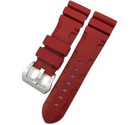 GHFHSG Cinturino in gomma per orologio 24mm 26mm in silicone, compatibile con Panerai Submersible Luminor PAM Verde Blu, impermeabile, 26mm, Agata