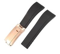 GHFHSG Cinturino per orologio Rolex SUBMARINER YachtMaster DAYTONA Silicone Impermeabile Cinturino per Orologio Accessori per Orologio Cinturino in Gomma Cinturino Catena Fibbia per Orologio Con Logo,