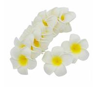 GHFNJYH 20 pezzi 6-9 cm Plumeria hawaiana PE schiuma frangipani fiore artificiale fermaglio per capelli accessorio per fai da te artigianato spiaggia matrimonio decorazione per la casa-bianco-6 cm