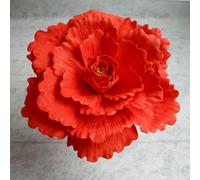 GHFNJYH 30 cm di fiori di simulazione di rose in schiuma PE giganti, rami, decorazioni per fondali di nozze, peonie, pareti da giardino, strada, palcoscenico, forniture per feste-rosso-B