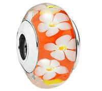 GHFNJYH Perline in vetro arcobaleno cosmico con ciondoli a forma di fiore colorato in argento sterling 925, adatte per braccialetti da donna -AMC013063